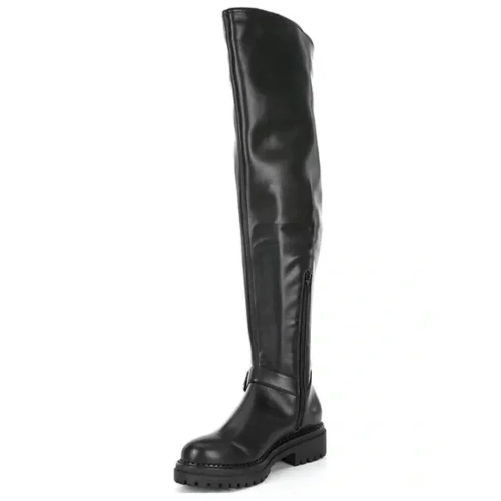 NEW GB Game-Changer Over-the-Knee Lug Sole Combat Boots in Black